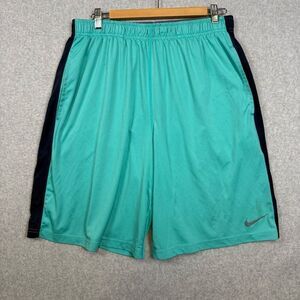 Nike Dri Fit Mens Size XL Elastic Waist Athletic Shorts Green Loose Fit Swoosh